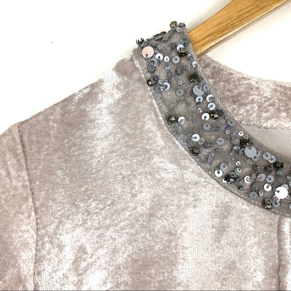 Soft Surroundings Velvet Blouse Tunic Top Ombree Tan Gray Women’s Size XS/S - Picture 5 of 8